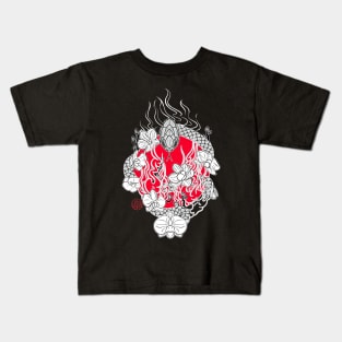 Japanese snake and orchids Kids T-Shirt